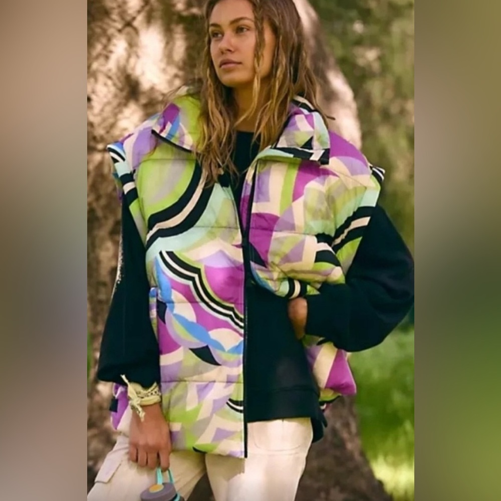 Free People Movement In A Bubble Printed Puffer Vest